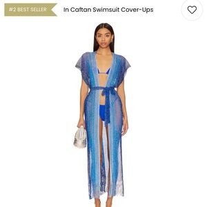 Luli Fama - long Caftan Fringe cover up